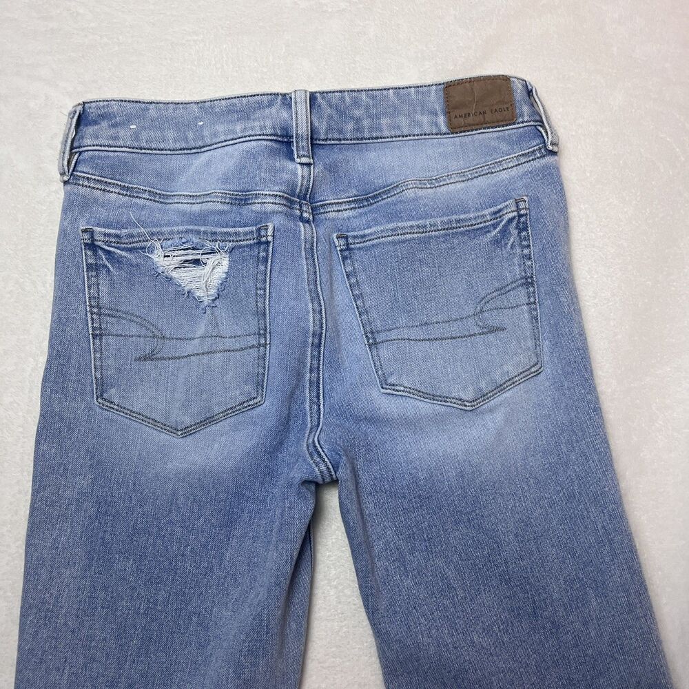 American Eagle Dream Jean Women’s 4 Regular Light Wash Distressed Skinny Y2K - Picture 11 of 11